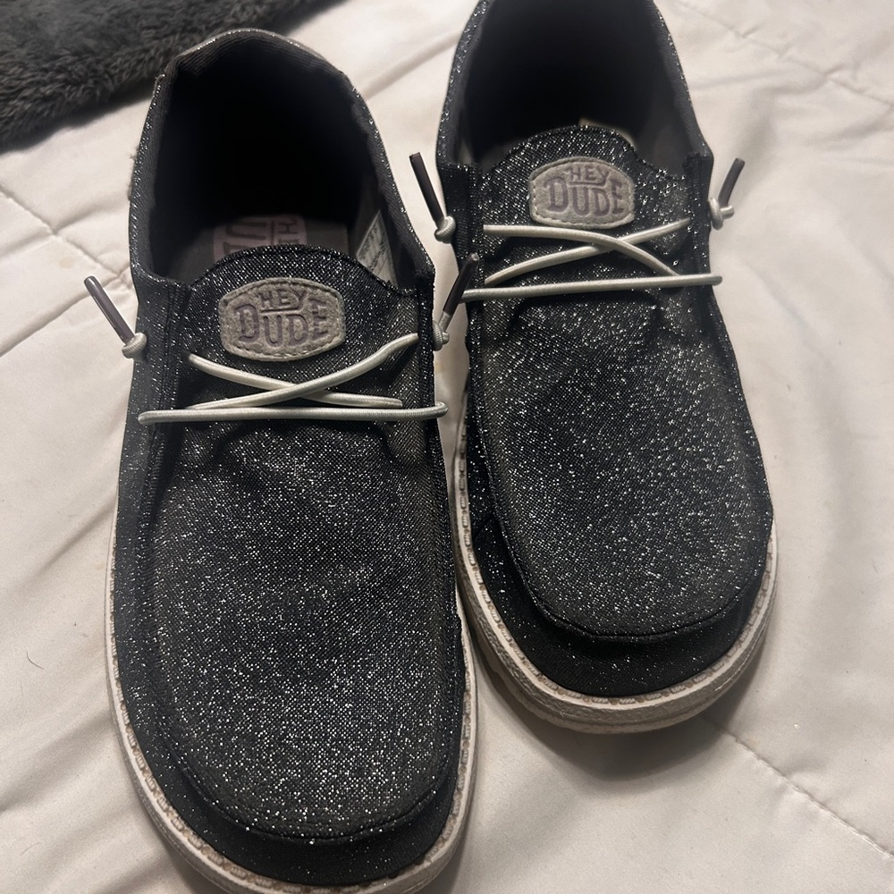 Hey Dudes sparkly Black Shoes